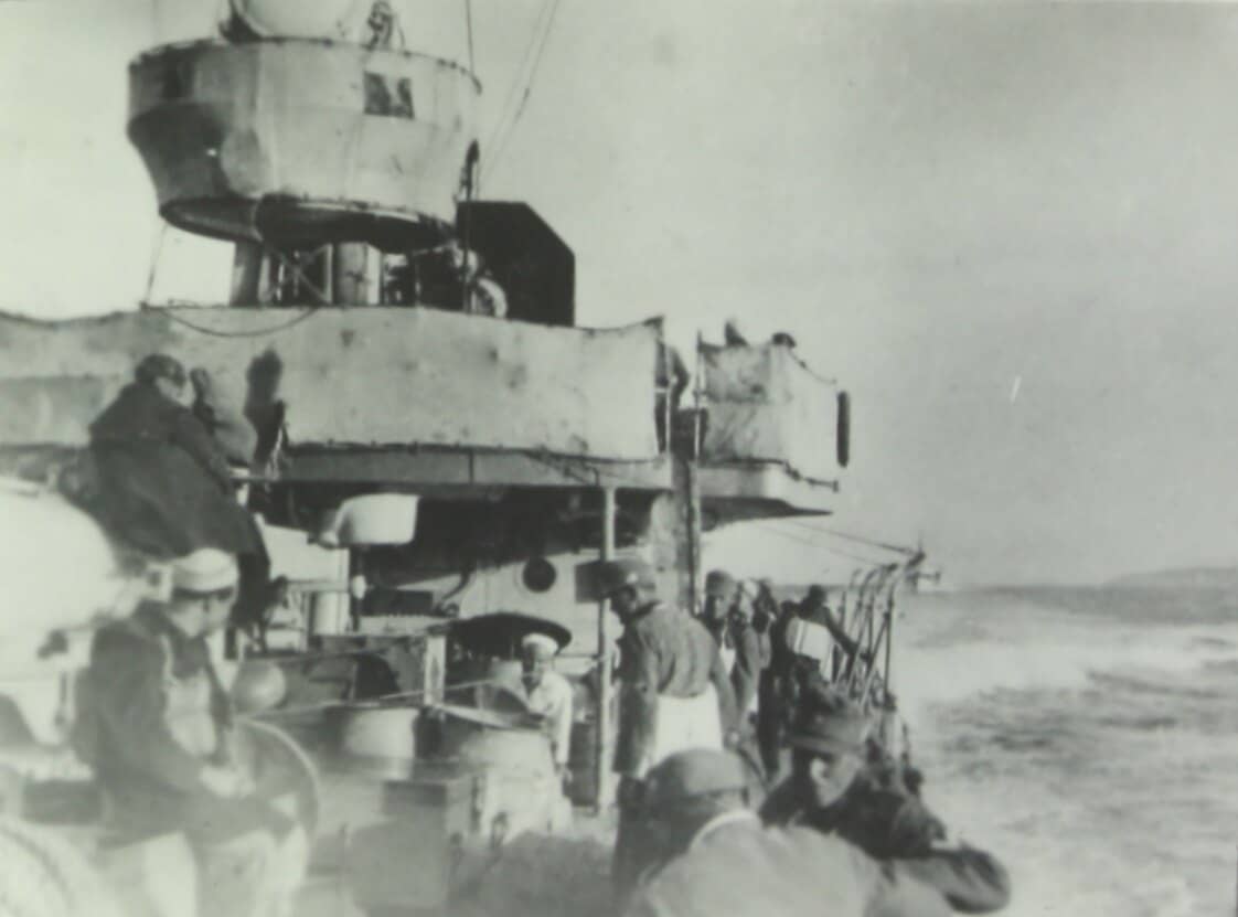 Photograph - 'Nazi Troops Going Over Onboard', Piraeus, Greece, World War II, 1941-1942