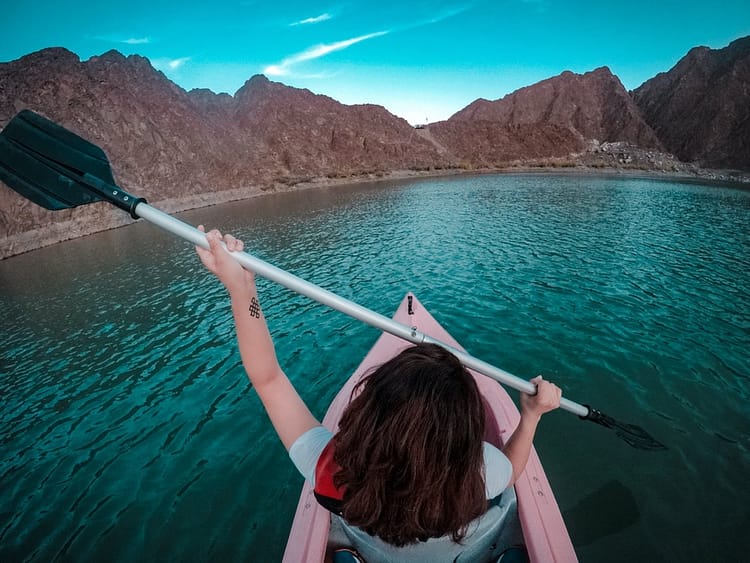 woman using paddle